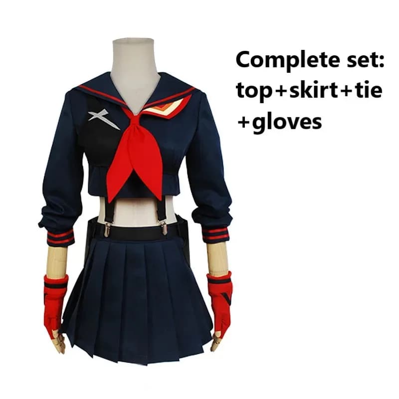 La Kill Matoi Ryuuko Costume Cosplay Parrucca Anime giapponese JK Uniforme Camicia corta Donna sexy Kawaii Carnevale Vestito da marinaio; 5'
