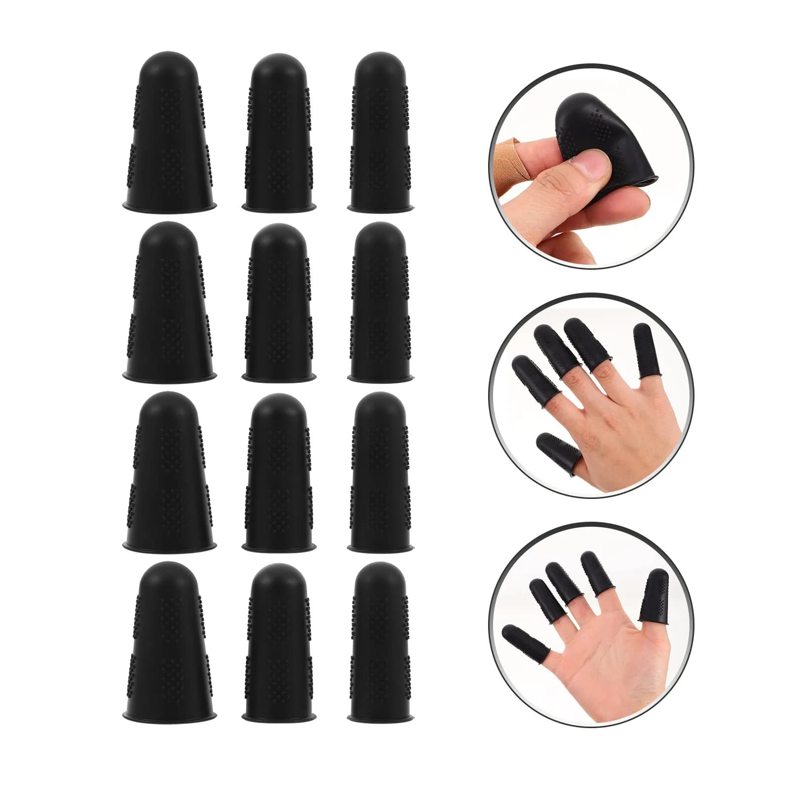Set di 12 Protezioni in Silicone per Dita, Isolanti dal Calore, Antiscivolo, Comode, per Cucito, Scrapbooking e Pistola per Colla a Caldo