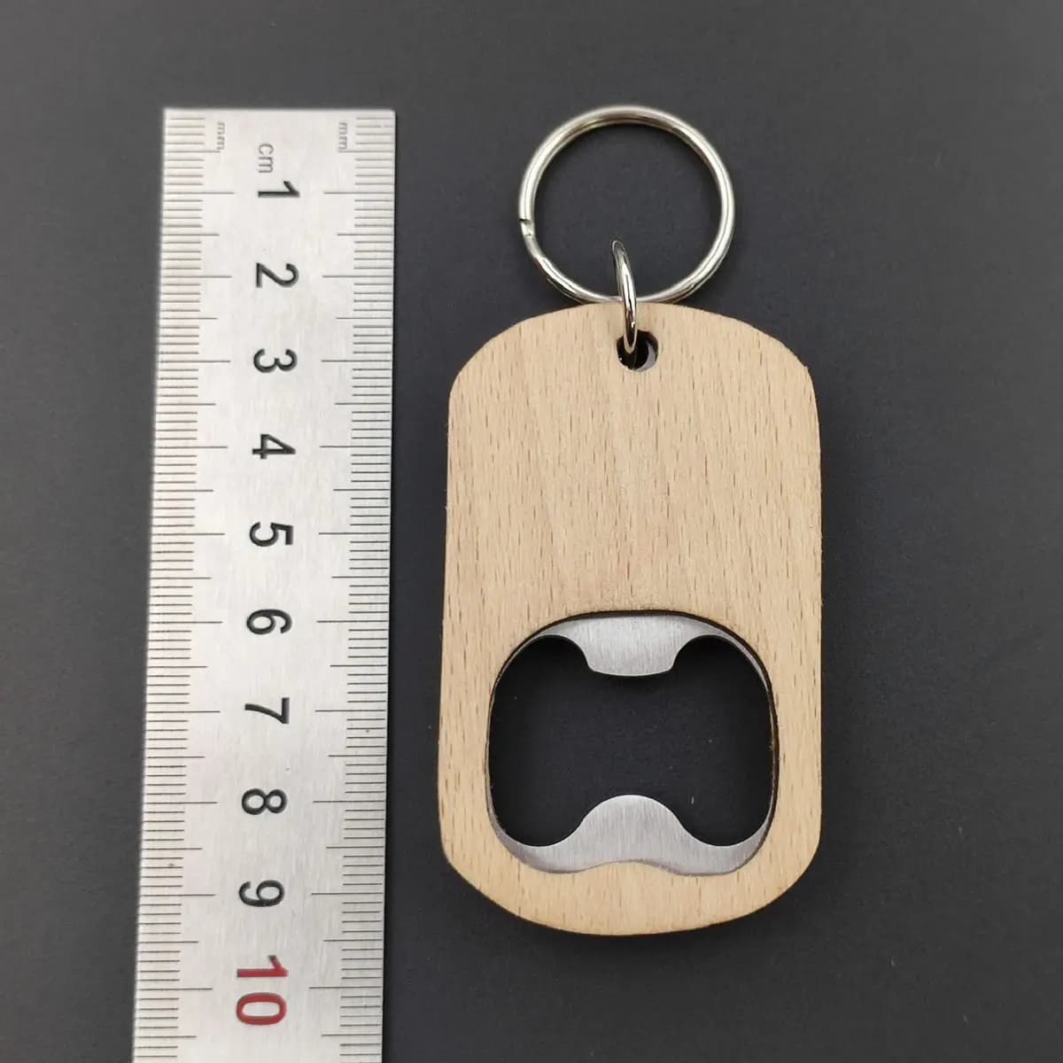Portachiavi in Acciaio Inossidabile con Apribottiglie a Cacciavite e Coperchio in Legno, Portatile, Elegante, Regalo Raffinato
