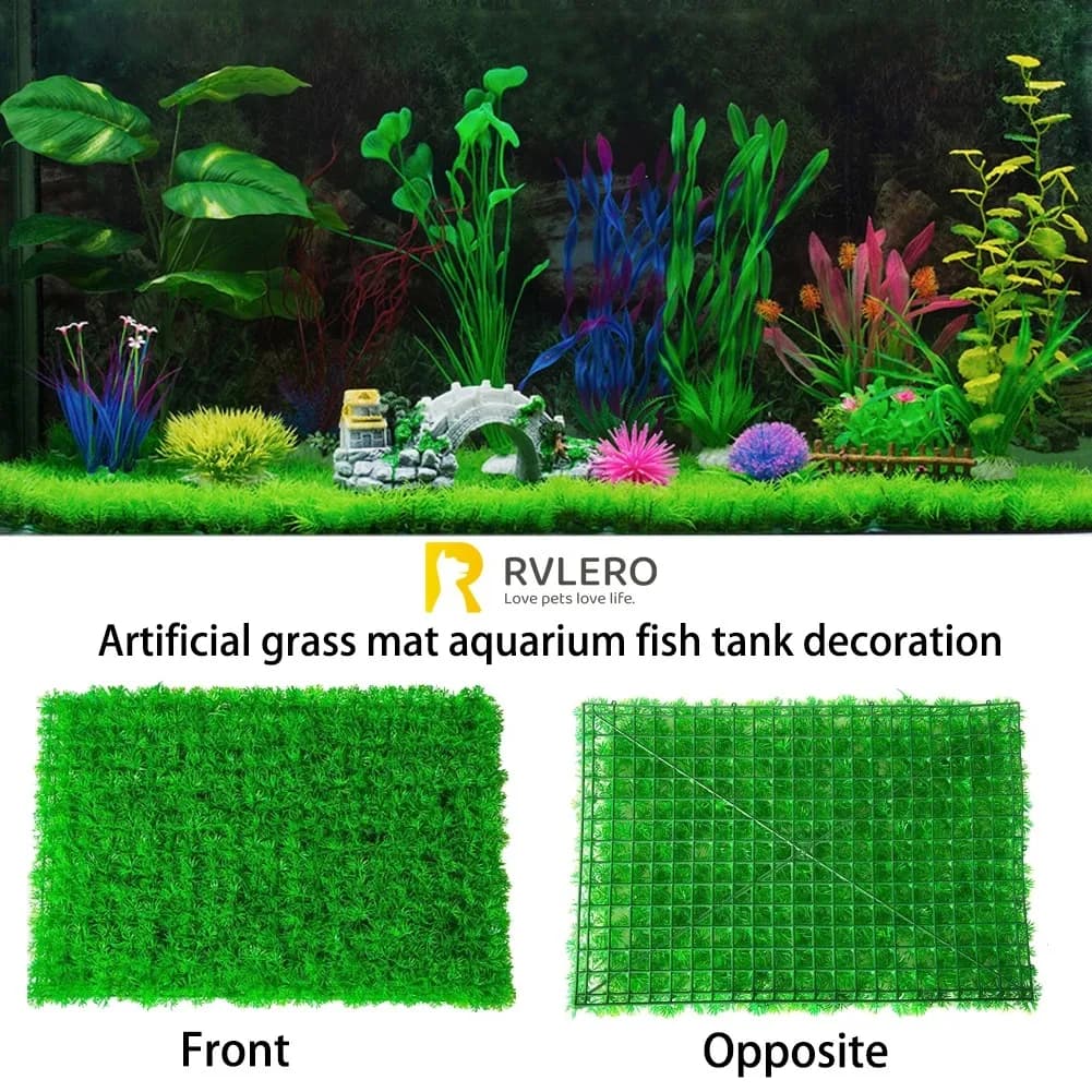 Erba artificiale prato acquario decorazione serbatoio di pesce morbido denso impiombabile simulato pianta prato protezione ambientale Decor