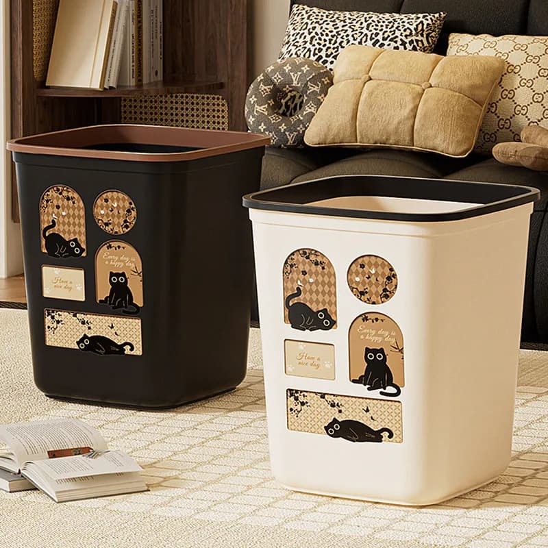 Medieval Trash Can Household New Large Large Capacity Living Room Bedroom Kitchen Bathroom Toilet Uncovered Paper Basket Bins