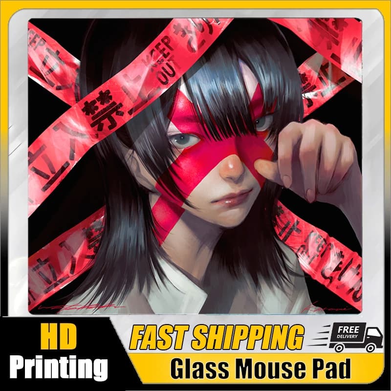 Nuovo Tappetino per Mouse in Vetro K-Kanami, Replica Anime Girl SAI, Tappetino da Gioco in Vetro Temperato, Tappetino da Tavolo per E-sports, Tappetini Personalizzati Y2k
