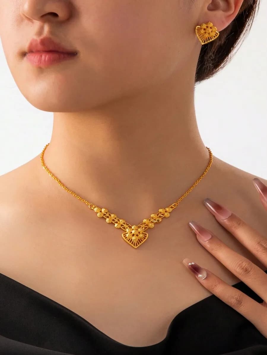 Set di 3 collane di gioielli alla moda in stile Dubai per donna, accessori in stile arabo saudita