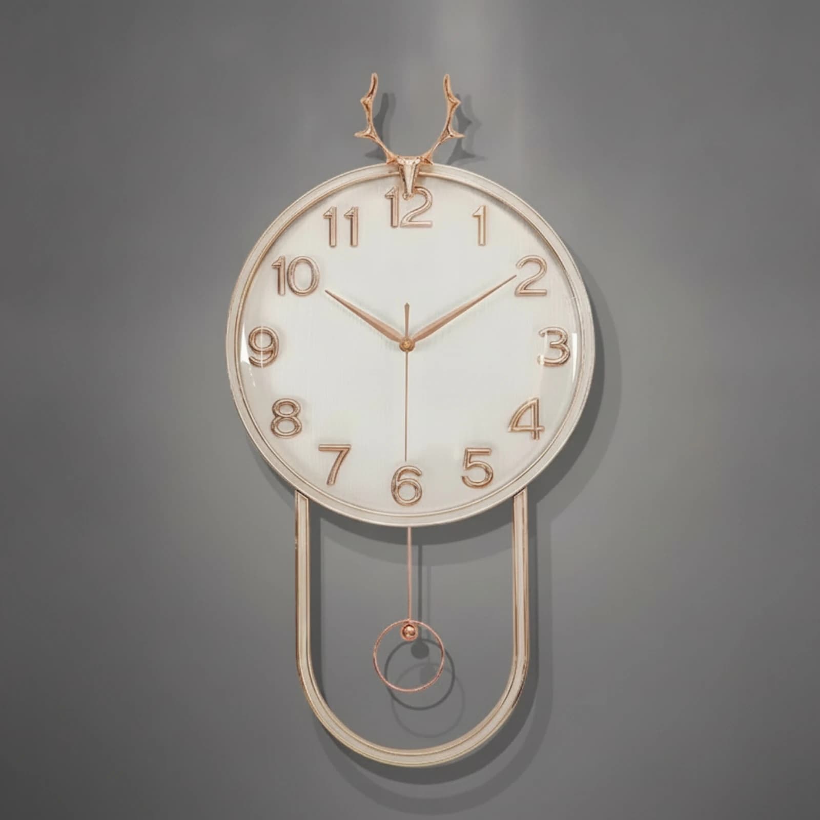 Wall Clock with Pendulum 3D Numerals Wall Clock with Digital Display Modern Minimalist for Living Room, Entryway