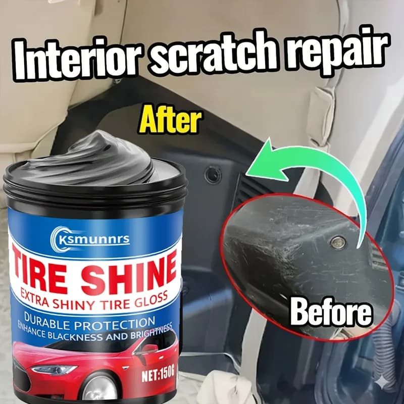 Kit cera per riparazione plastica interna auto - Rivestimento nano-cristallo per restauro lucido nero multieffetto per la rimozione dell'età e dell'ingiallimento