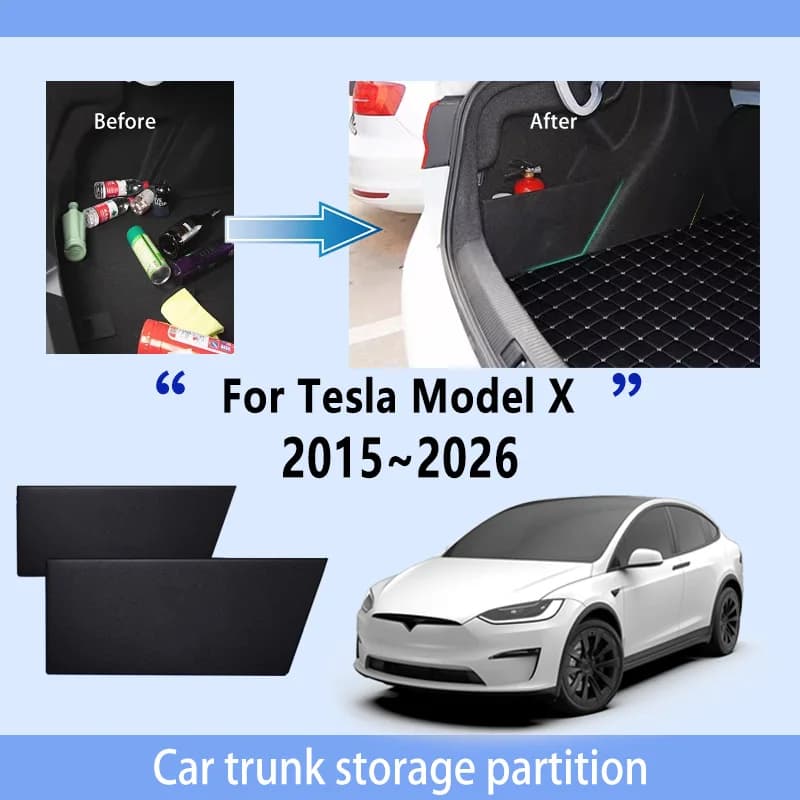Accessori auto Per Tesla Modello X 2015 ~ 2026 2025 24 Tronco Partizione di Stoccaggio Multifunzione di Stoccaggio Auto Parti Interni Organizzatore