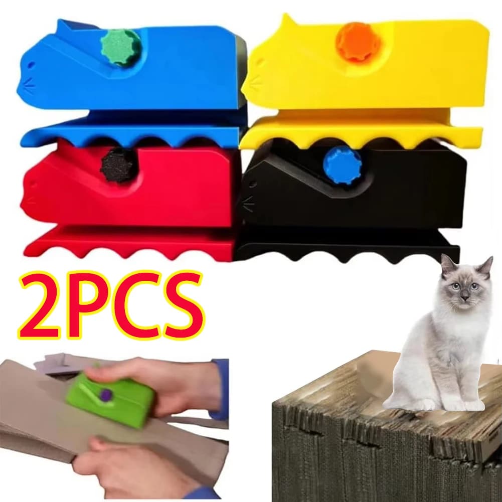 1/2PCS Utensile da taglio per cartone Progetto fai da te a forma di gatto Design ergonomico Palmare Tiragraffi per gatti Taglierina per cartone Striscia di stampa 3D