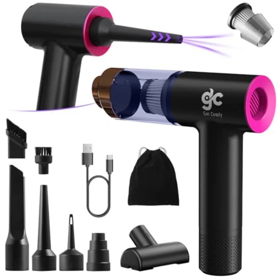 Car Vacuum Cleaner 4-in-1 from 12000 Pa, Portable Air Pump and Blower with Brushless Motor, Mini Car Vacuum Cleaner