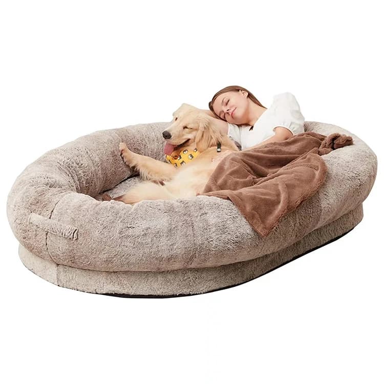 Comfort Large Human Bed Dog Sofa Kennel Short Plush Memory Foam Giant Human Dog Bed