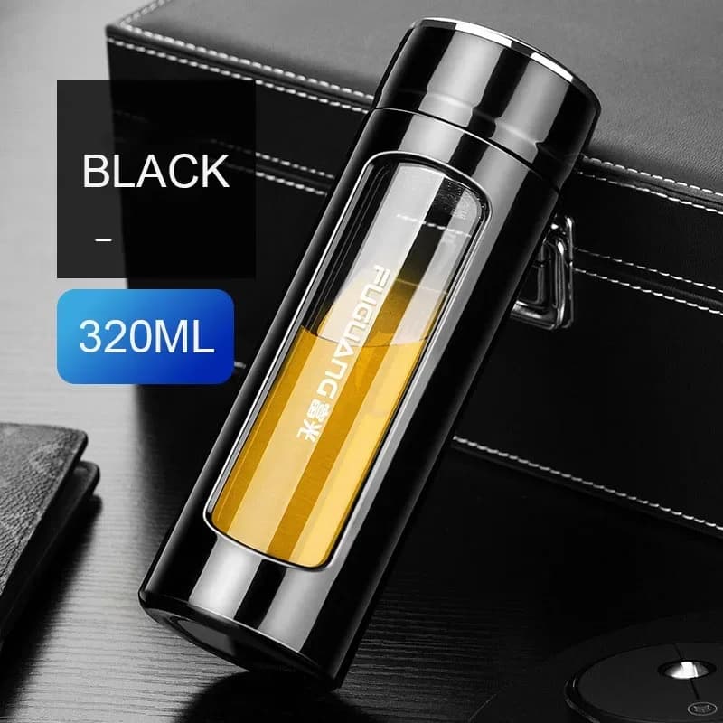 Bottiglia d'acqua da 320ml Shaker per proteine da viaggio all'aperto portatile a tenuta stagna per succo di limone bottiglia d'acqua in vetro antiscottatura dura