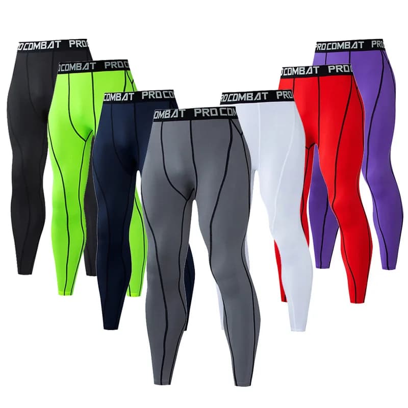 Leggings a Compressione per Uomo, Pantaloni Sportivi da Corsa, Fitness, Jogging, Asciugatura Rapida, per Allenamento e Yoga