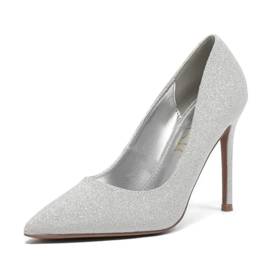 Scarpe da Donna con Tacco Chiuso a Punta, Tacchi Alti per Feste e Matrimoni, Sandali con Tacco 4 Pollici, Plateau con Cristalli e Strass