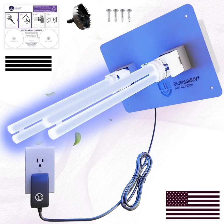 Lampada UV da 36W per Purificazione dell'Aria HVAC, Filtro UV per Condizionatore, Luce UV UVC Doppia per Tutta la Casa in Filtro Canalizzato