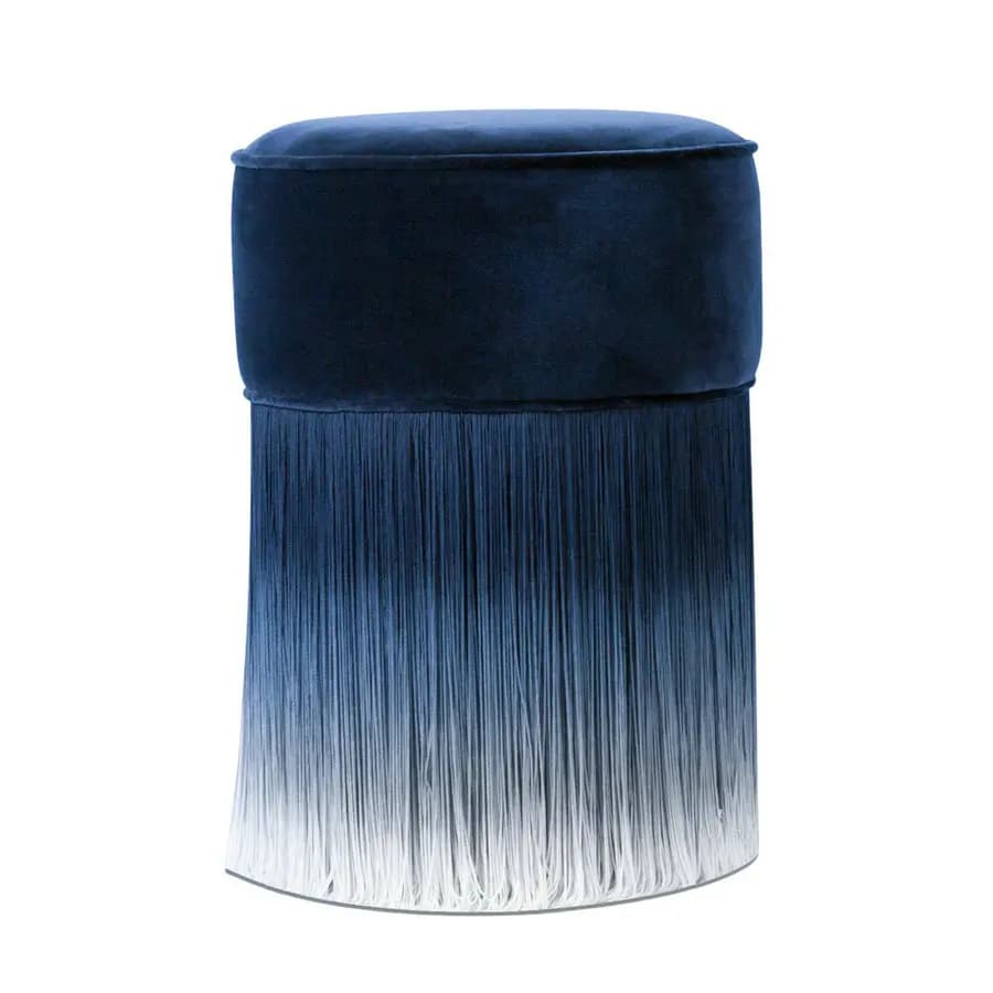 #Modern Luxury Velvet Stool Chair with Tassels Living Room Gradient Color Fringes Pouf Wood Ottoman Chairs for Dressing Table