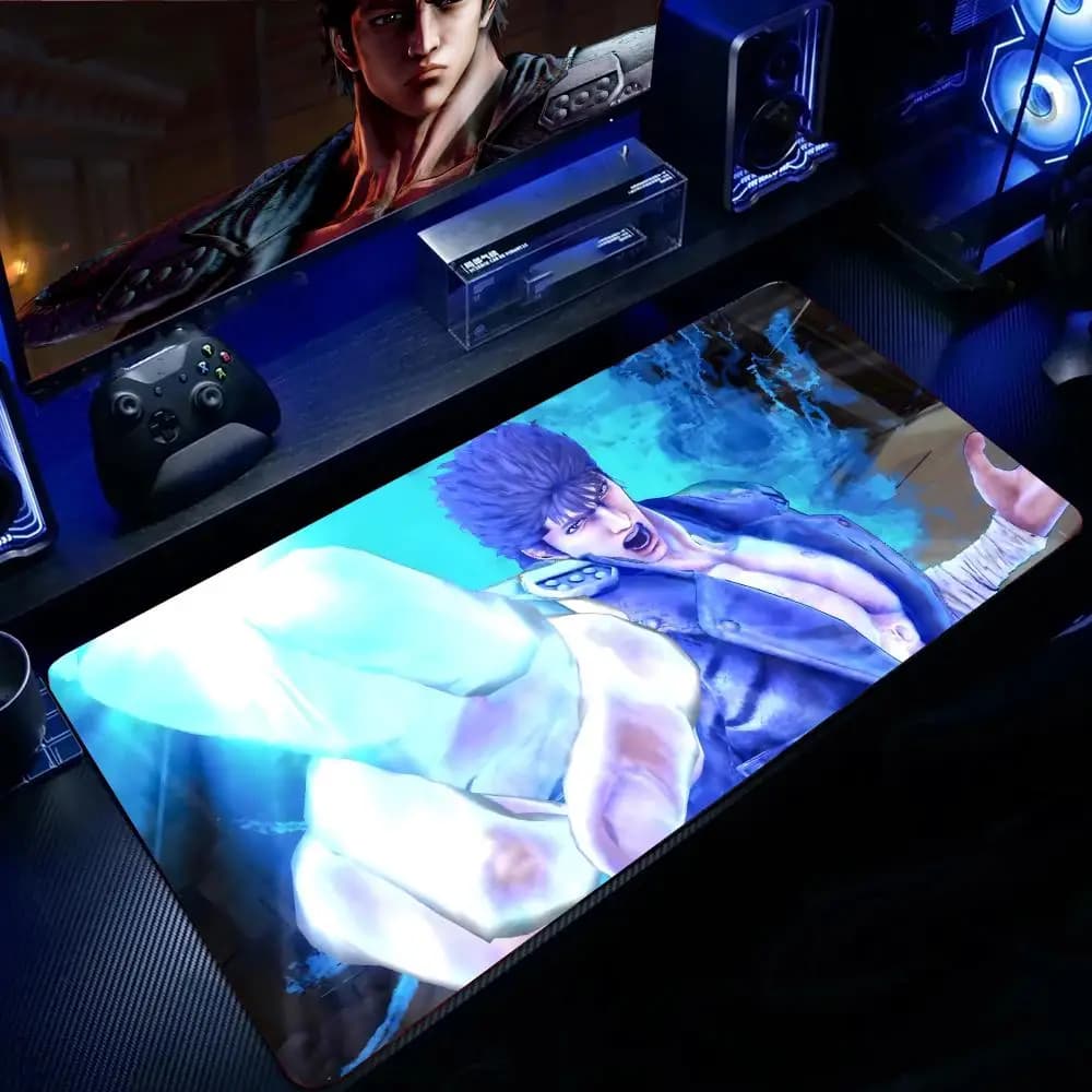 Tappetino per mouse anime F-fist of the North Star, tappetino per mouse grande da gioco, con bordi rinforzati, tappetino da scrivania per tastiera e computer