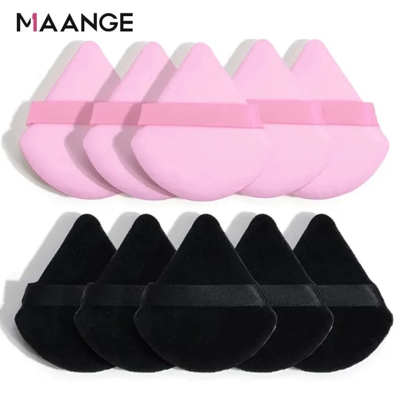MAANGE 10/12 pezzi triangolo soffio di polvere uso asciutto e bagnato per polvere sciolta liquido cosmetico morbido peluche soffio di polvere fondotinta per trucco