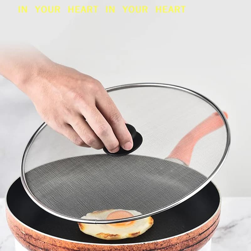 【X】Black Splatter Screen Anti Grease Frying Pan Oil Splash Guard Lid Fine Mesh Splash Guard Cover Lid Kitchen Tools
