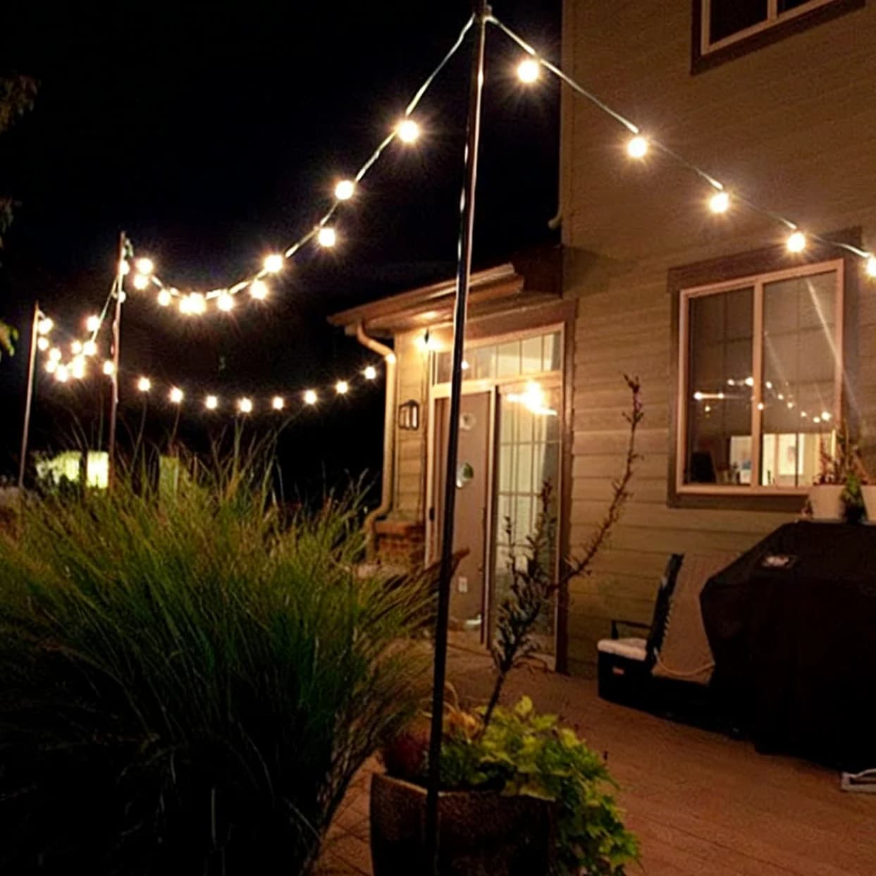 Luci a Corda G40 per Esterni, 25 Lampadine Trasparenti, 8M Impermeabili, per Decorazione di Cortili, Bistrot e Matrimoni