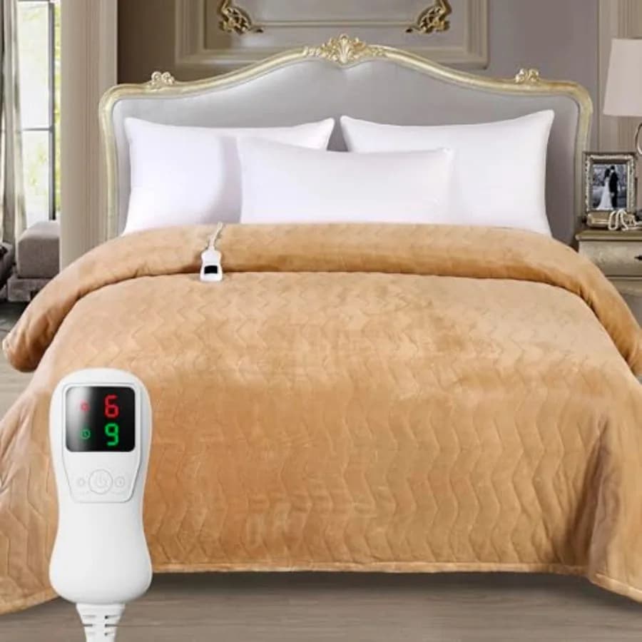 Coperta Elettrica Riscaldata Misura Full Size, Super Morbida e Confortevole, in Flanella Migliorata, con 9 Livelli di Riscaldamento e Spegnimento Automatico da 1 a 9 Ore