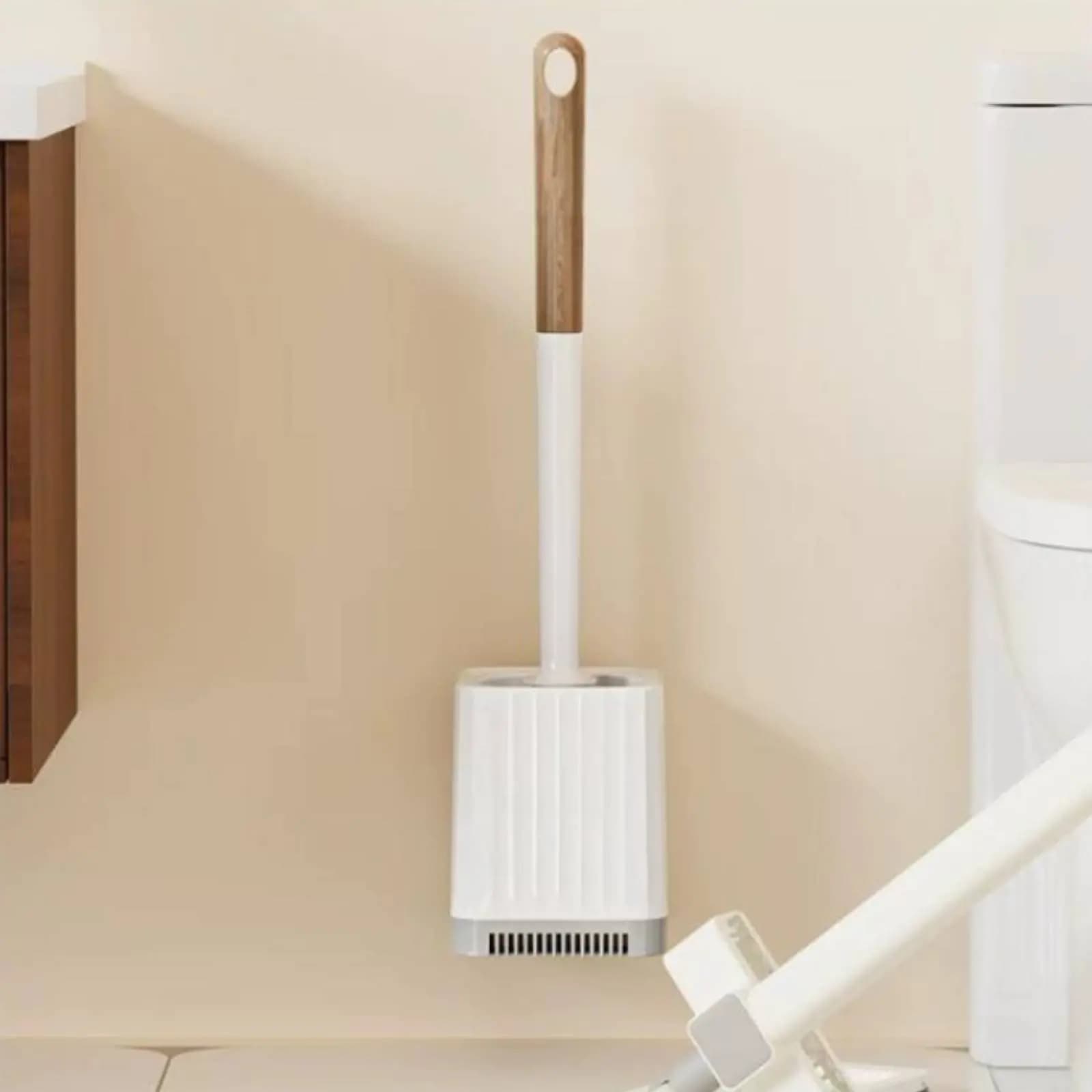 Wall Mounted Toilet Brush Easy to Clean Long Handle Toilet Brush for Restroom