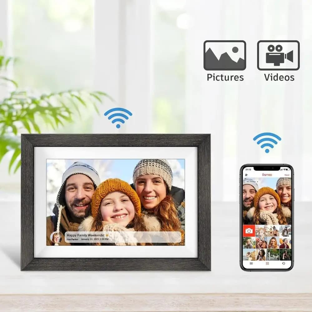 Cornice per foto digitale IPS con touch screen HD grande WiFi da 15,6 pollici 32 GB Cornice intelligente WiFi 1920 * 1080 Condividi foto e video tramite Frameo
