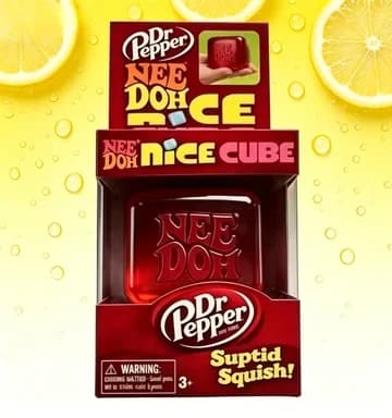 Schylling NeeDoh Blind Box Dr Pepper Squishy Toy Stress Relief Soft Squeeze Fidget Cube for Kids Adults Anxiety Sensory Gifts