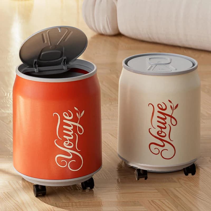 Cestini per Rifiuti Mobili, Pattumiera Sigillata per Bagno e Cucina, Cestino Portatile con Apertura a Tocco Singolo, Pattumiera Minimalista per Soggiorno