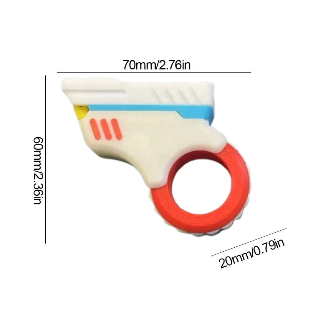 Anello Antistress a Forma di Pistola Stampato in 3D, Giocattolo EDC per Alleviare l'Ansia e il ADHD negli Adulti
