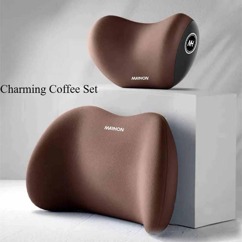 Soft and Supportive Car Headrest and Lumbar Support Pillow Shoulder Pillow Car Pillow Memory Foam Lumbar Cushion Home Car Use
