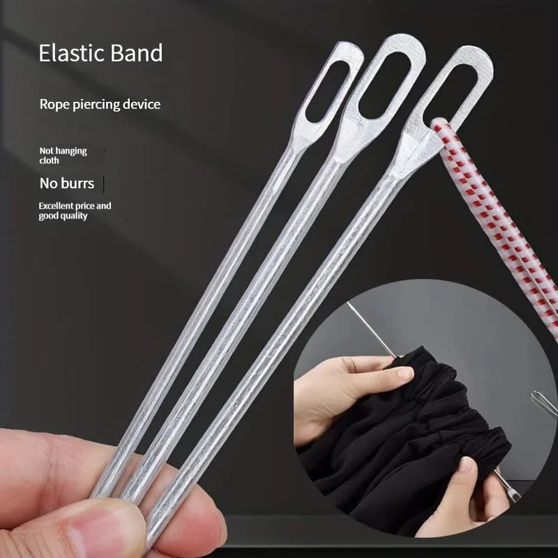 Dispositivo per infilare la cintura elastica in vita Indossatore per cinghia elastica in metallo, pantaloni lisci e strumenti per corda per cappelli, accessori per cucire
