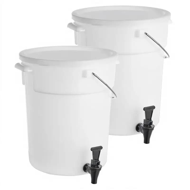 Liquid Container 5 Gallon For Restaurants Hotels Parties, Plastic Juice Server Spigot Lid Iced Tea Lemonade Water Dispenser 2 Pack
