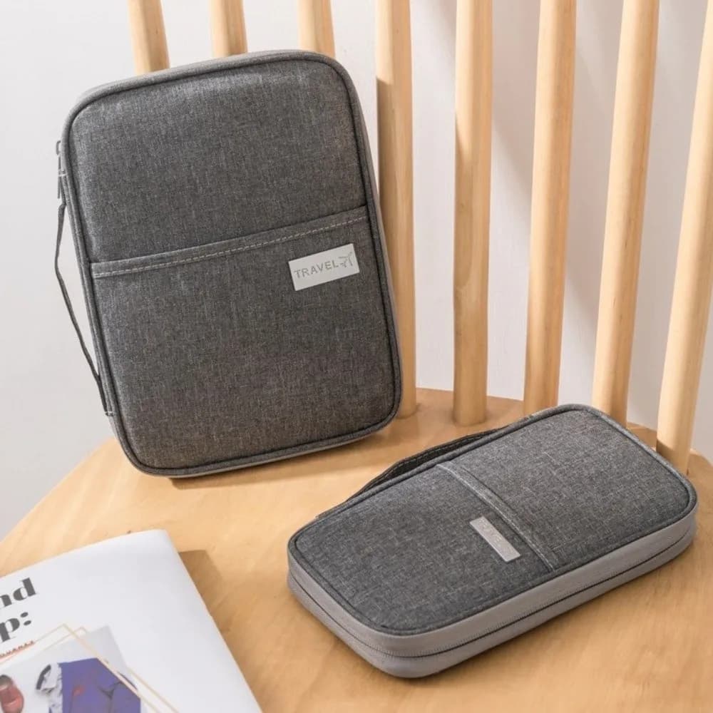 Solid Color Passport Bag Card Holder Purse Travel Wallet Multifunctional Large Capacity Card Storage Bag Travel Accessories