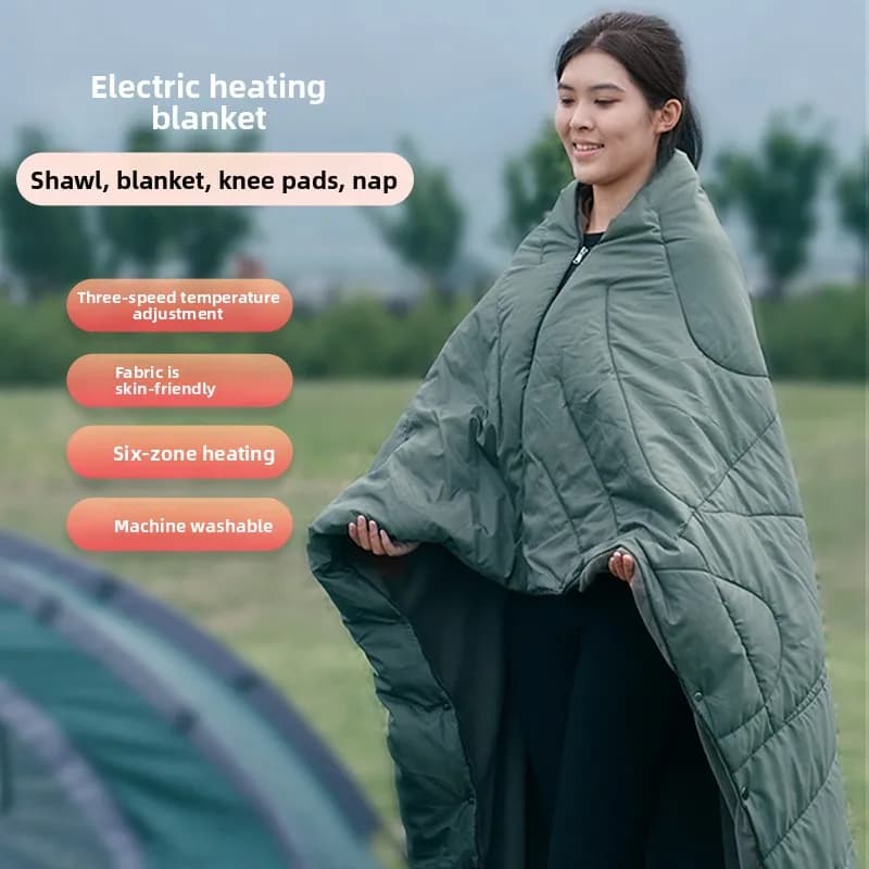 Outdoor graphene heating blanket Intelligent regulation heating shawl cover quilt Multifunctional electric blanket