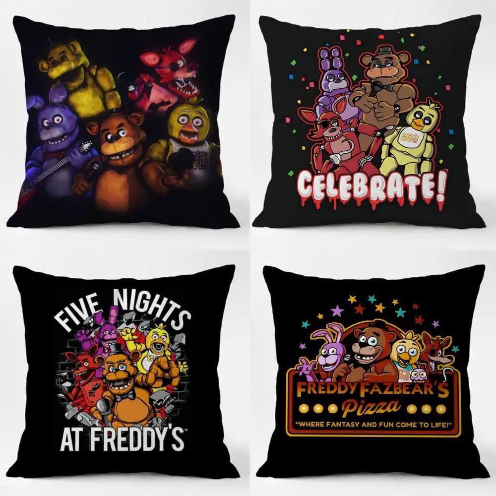Five N-Nights at F-Freddys Cushion Cover Daily Washable Linen Pillowcase Soft for Sofa Bed Home Room Decor