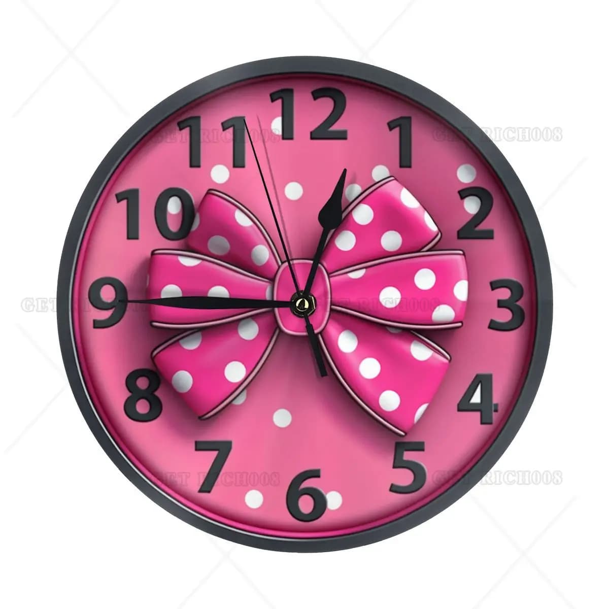 Wall clock with ribbon flakes, silent 10 inch battery wall clock without ticking, easy to read watch for the living room of the kitchen