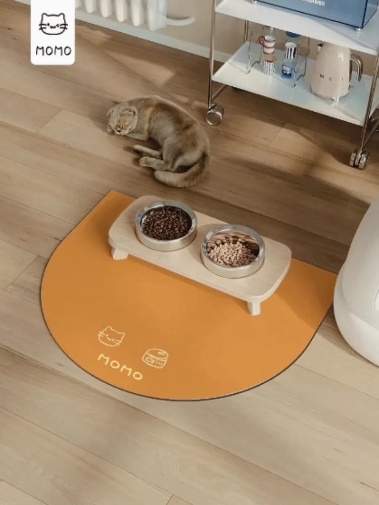 VIKAMA Tappetino per pasti per animali domestici per cani e gatti, Tappetino per ciotola per alimenti per cani, assorbente d'acqua, antiscivolo, a prova di perdite e anti-traboccamento, Tappetino per alimenti per cani