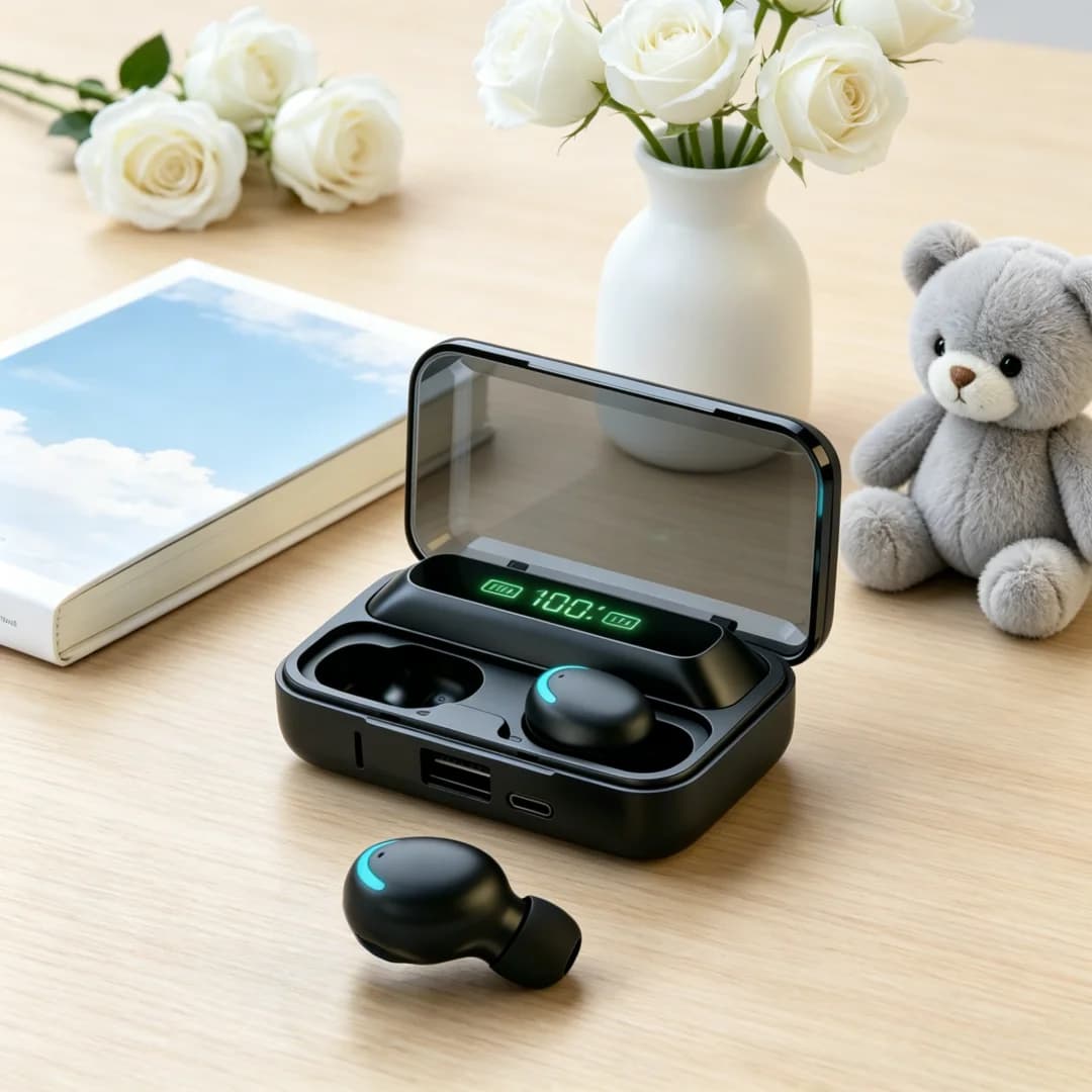 Cuffie Bluetooth F9, Auricolari Sportivi Stereo 9D con Bassi Potenti, Controllo Touch, Wireless TWS, Impermeabili