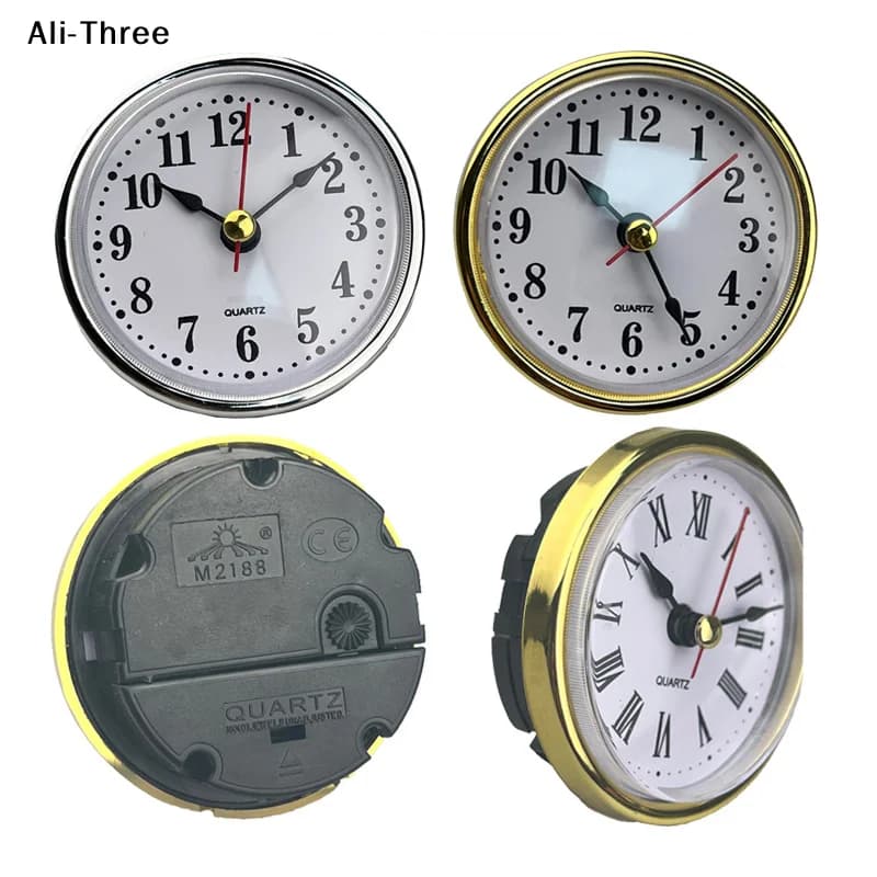 1Pcs Classic Clock Craft Quartz Movement Dia.65mm Round Clocks Insert Roman Number Little Clock Arabic Numbers Wall Decor