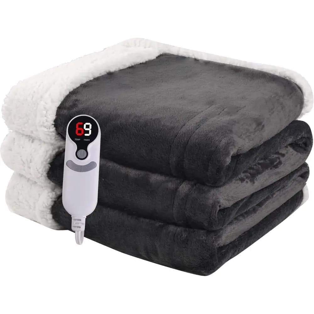 Coperta riscaldata Coperta elettrica ull Dimensioni 72''x84'', Coperta riscaldante in rete Sot con O automatico da 1-10 ore - 6 impostazioni di calore - hine Wa