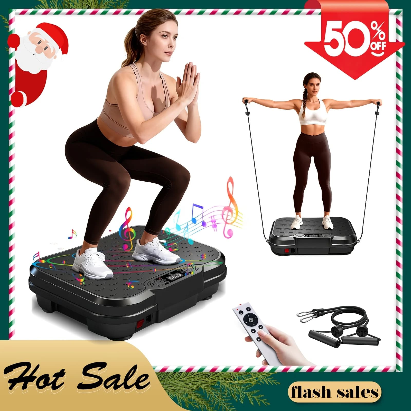 Vibration Plate Fitness Platform Exercise Machine Vibrating Shaking Full Body Shaker Workout Vibrate Stand Shake Board Sport Gym for Weight Loss Fat Burner for Women Men, Without Battery