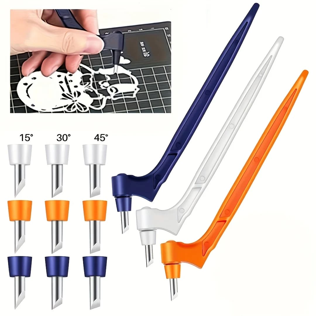 1 taglierina per carta con tre lame rotanti, coltello manuale in acciaio inossidabile per scrapbooking e taglio artistico in vinile