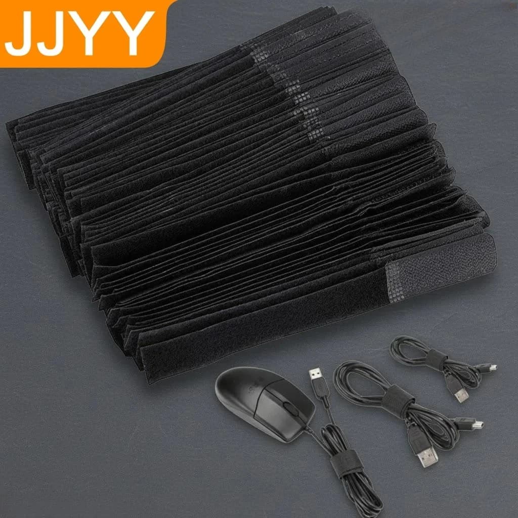 10/50 Pezzi Fascette in Velcro, Cinghie in Nylon per Gestione Cavi, Organizzazione Casa e Ufficio, Soluzioni di Archiviazione