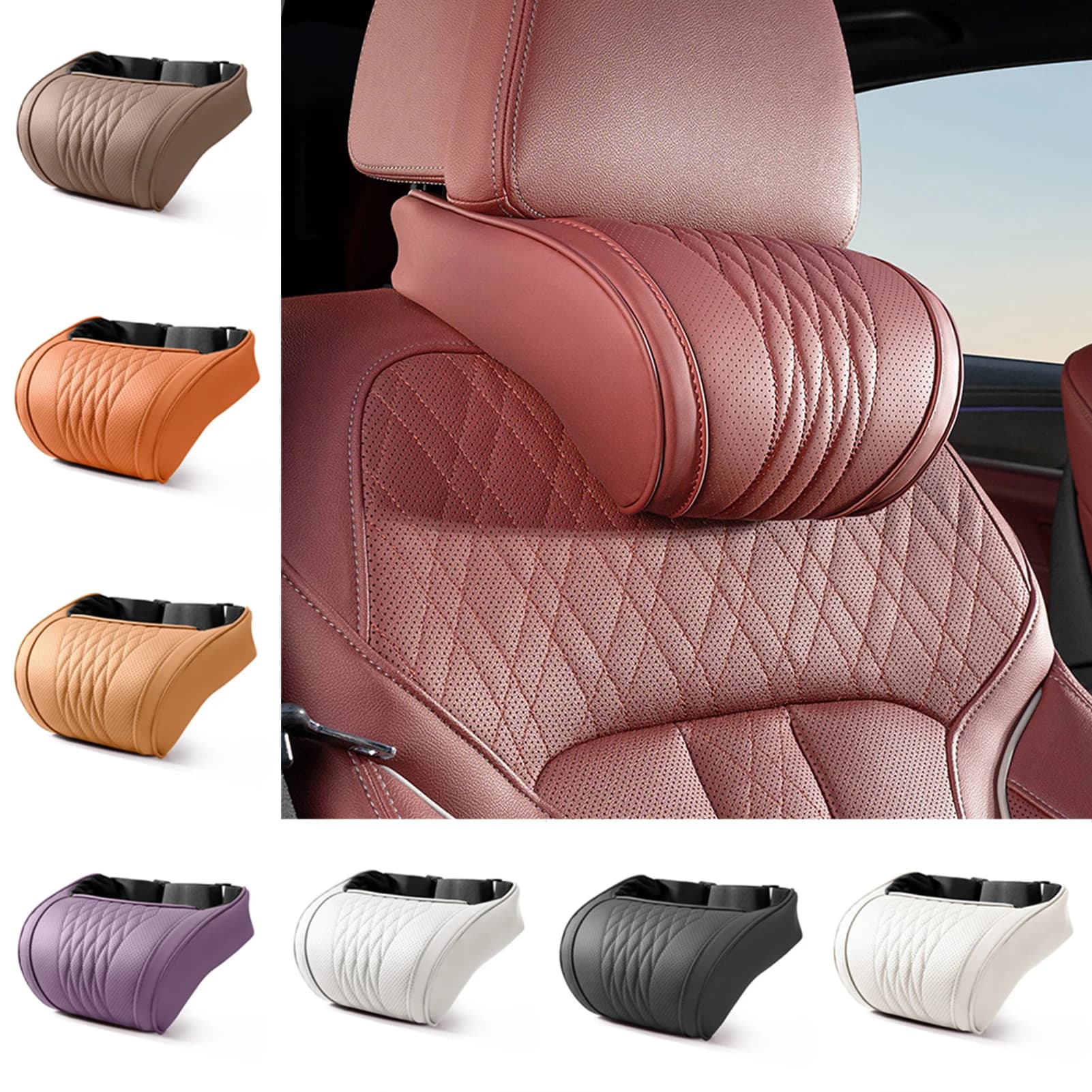 Universal Car Neck Pillow,Memorys Foam Headrest For All Vehicles Soft Comfort Travel Neck Support Cushion For Home/Office Chair