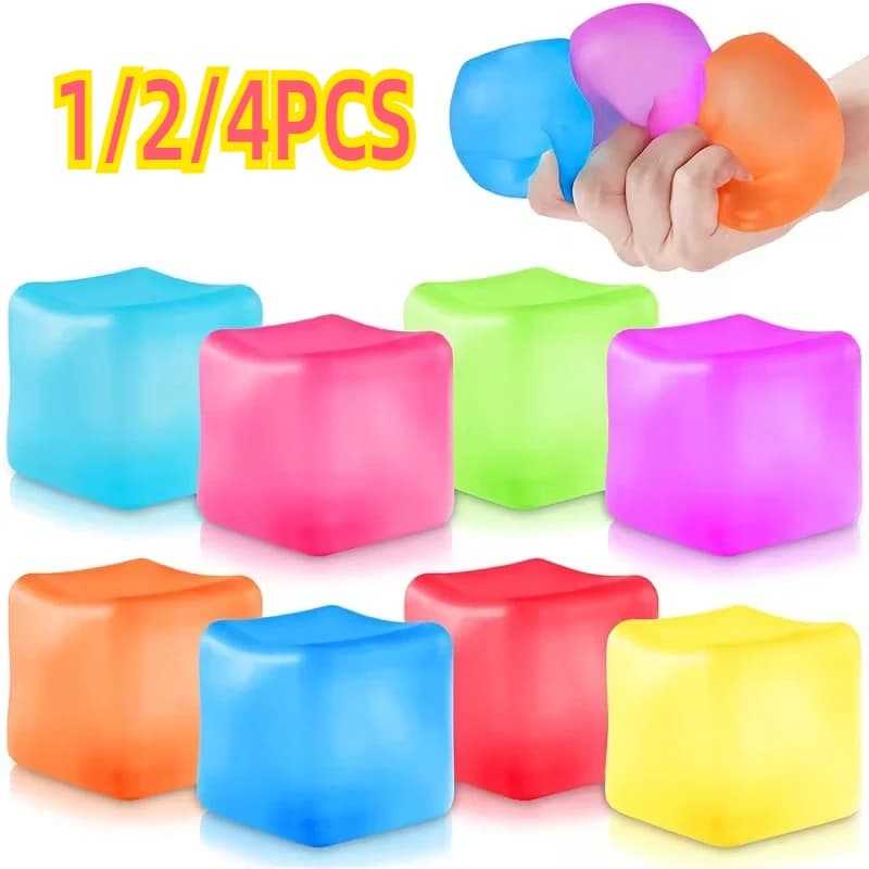 Cubo di Ghiaccio in Gel ad Alta Densità, Giocattolo Antistress Squishy, Pallina Antistress, Giocattolo Sensoriale per Alleviare lo Stress