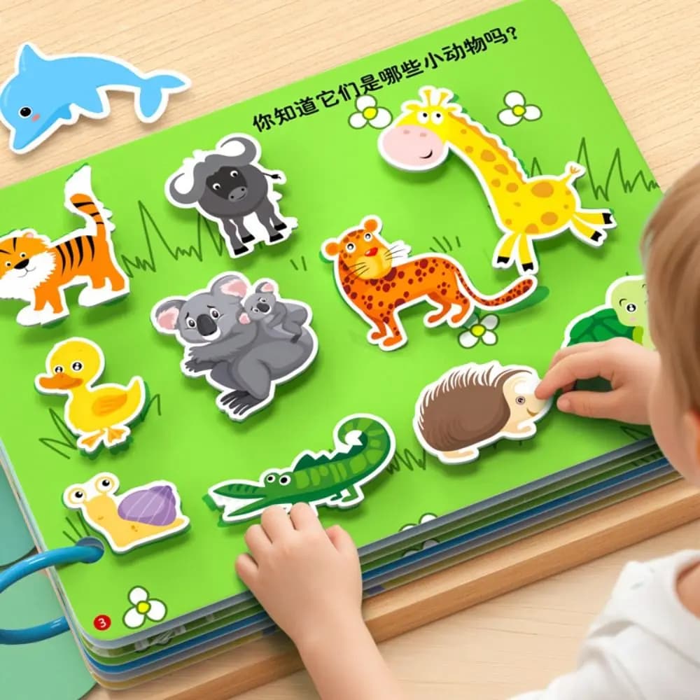 Durevole 10 pagine Libro a strappo per bambini Cartone animato a prova di rumore Libro a strappo a mano Libri silenziosi Giocattolo educativo per l'apprendimento precoce dei bambini