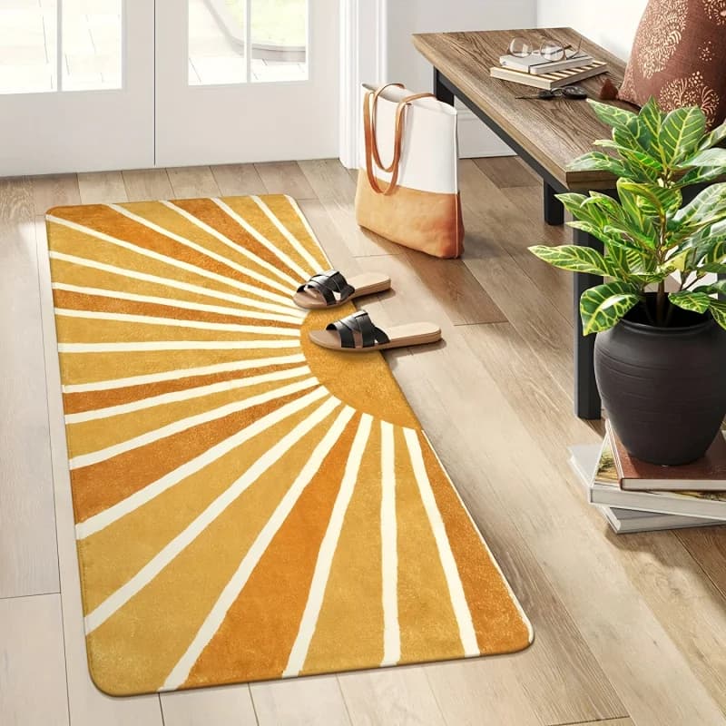 Tappeto da cucina per interni con stampa sole VIKAMA, tappetino antiscivolo per cucina, tappeto da comodino, lavabile in lavatrice, decorazione per la casa