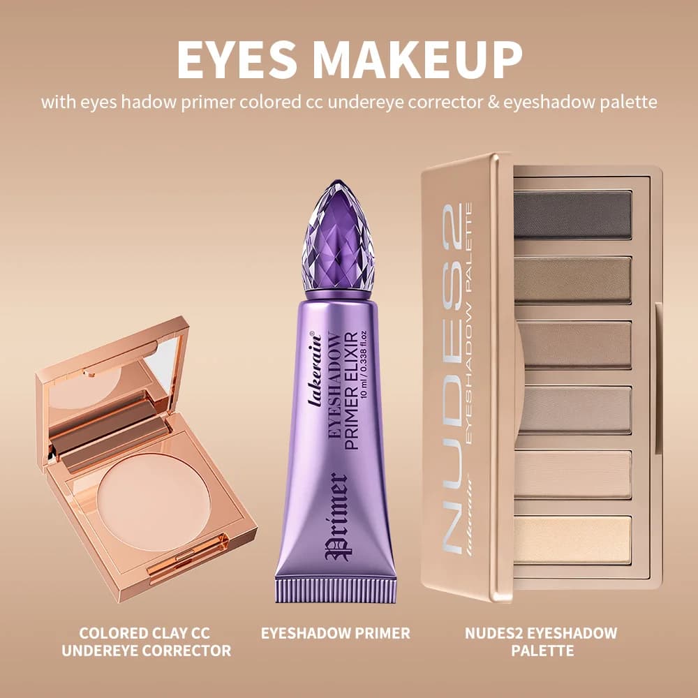 Set Primer Ombretto, Correttore Contorno Occhi e Palette Ombretti - Trucco Occhi Impermeabile a Lunga Durata e Altamente Pigmentato per un Look Impeccabile