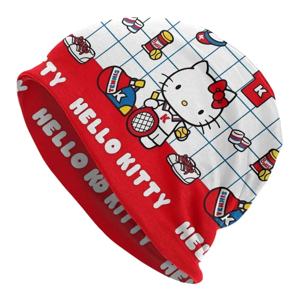 Hello Kitty Tennis Day Caps Cool Unisex Outdoor Skullies Beanies Hats Summer Warm Head Wrap Bonnet Hats