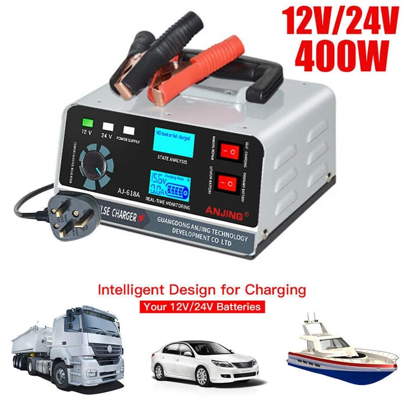 Auto 400W 40A Caricabatteria Intelligente 12V/24V Caricabatteria Automotive Guscio di Impulsi Intelligente di Riparazione Per Auto Camion Barca Moto