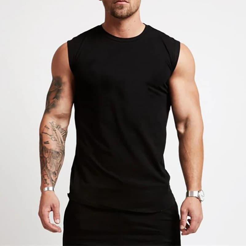 Abbigliamento da palestra in cotone Camicia senza maniche da allenamento per uomo Canotta da bodybuilding Fitness Abbigliamento sportivo Gilet da uomo Canottiere muscolari Canotta